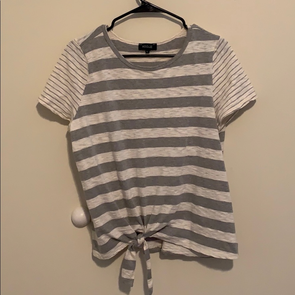 Roolee striped top with tie, brand new!